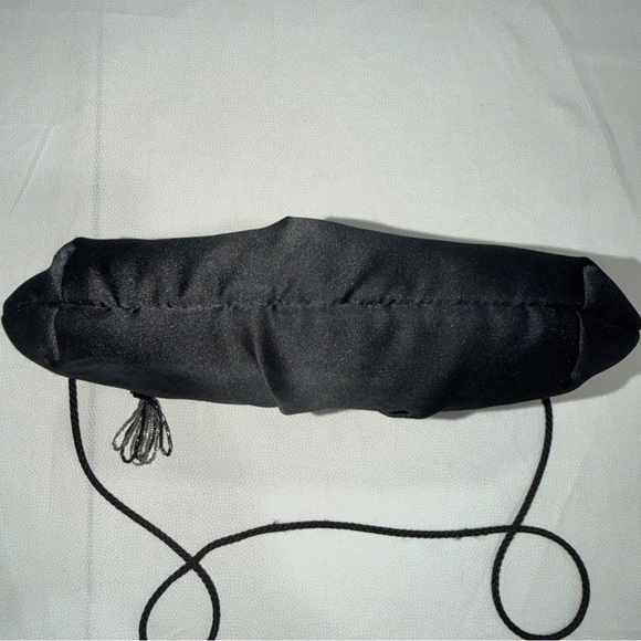 Black Beaded Evening Bag With Sparkly Trim Small / Great For A Evening Out. - Picture 6 of 10